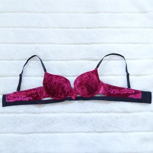XOXO Bra 34B Red/Black Crush Velvet